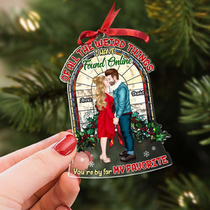 Personalized Gift For Couple, Acrylic Christmas Ornament 03HUTI240924PA You're By Far My Favorite-Homacus