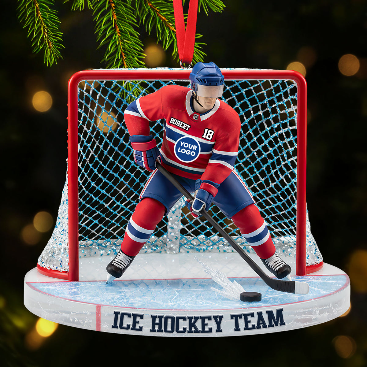 Ice Game Ornament - Personalized Gift For Sport Lover Christmas Ornament 05HUTI091025-Homacus