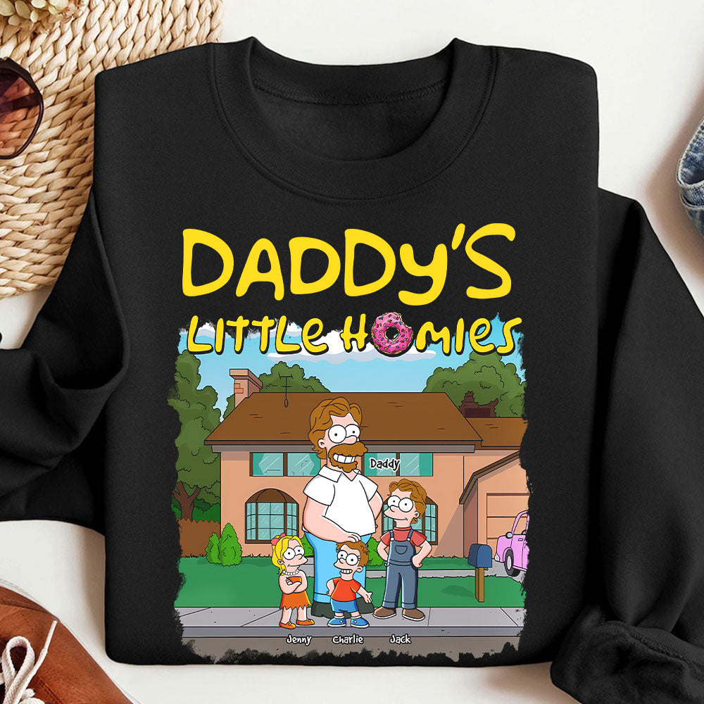 Daddy's Little Homies Shirt - Personalized Gifts For Dad 022toti020425pa-Homacus