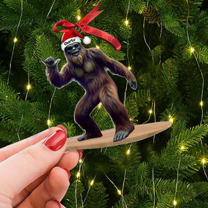 Personalized Gifts For Surfer Ornament, Wild Bigfoot Surfing 01QHTI291024-Homacus