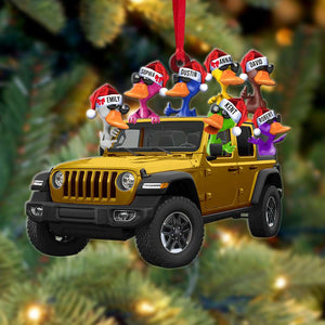 Personalized Gifts For Off-road Lovers, Fun Family Duck Christmas Ornament-Homacus