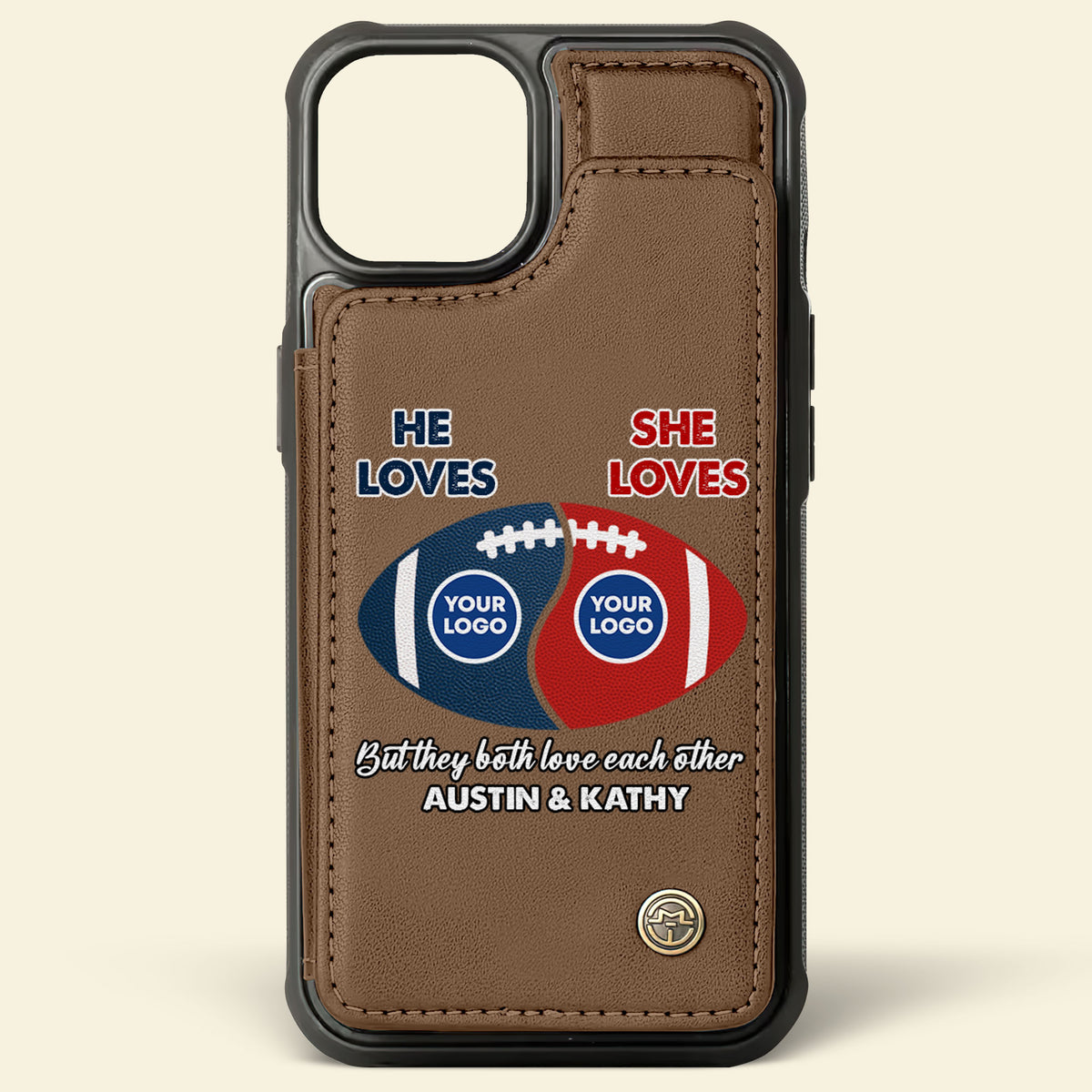 Personalized Gifts For American Football Couple Leather Flip Wallet Phone Case 05huti210225-Homacus