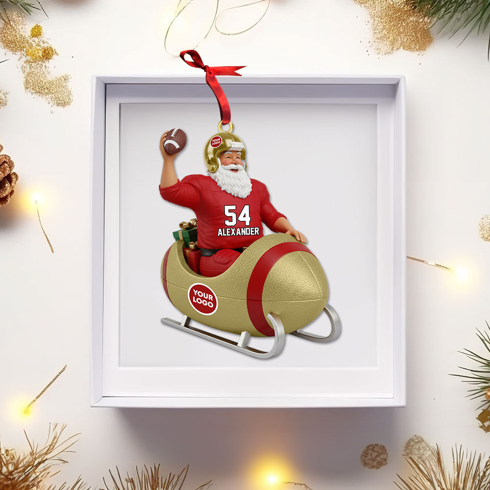 Sport Lover Santa Sleigh Ornament - Personalized Gift For Christmas Ornament 04KITI181125-Homacus