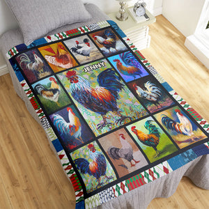 Personalized Gifts For Chicken Lover Blanket, Rooster Art 04qhti261224-Homacus