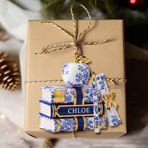 Teacher Toile de Jouy Acrylic Custom Shape Acrylic Ornament - Personalized Gifts For Teacher Christmas Ornament 01PGTI221025