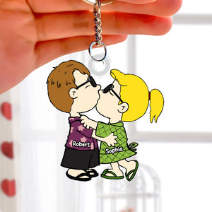 Personalized Gifts For Couple Keychain Couple Kissing 01acti041224 Reels-Homacus