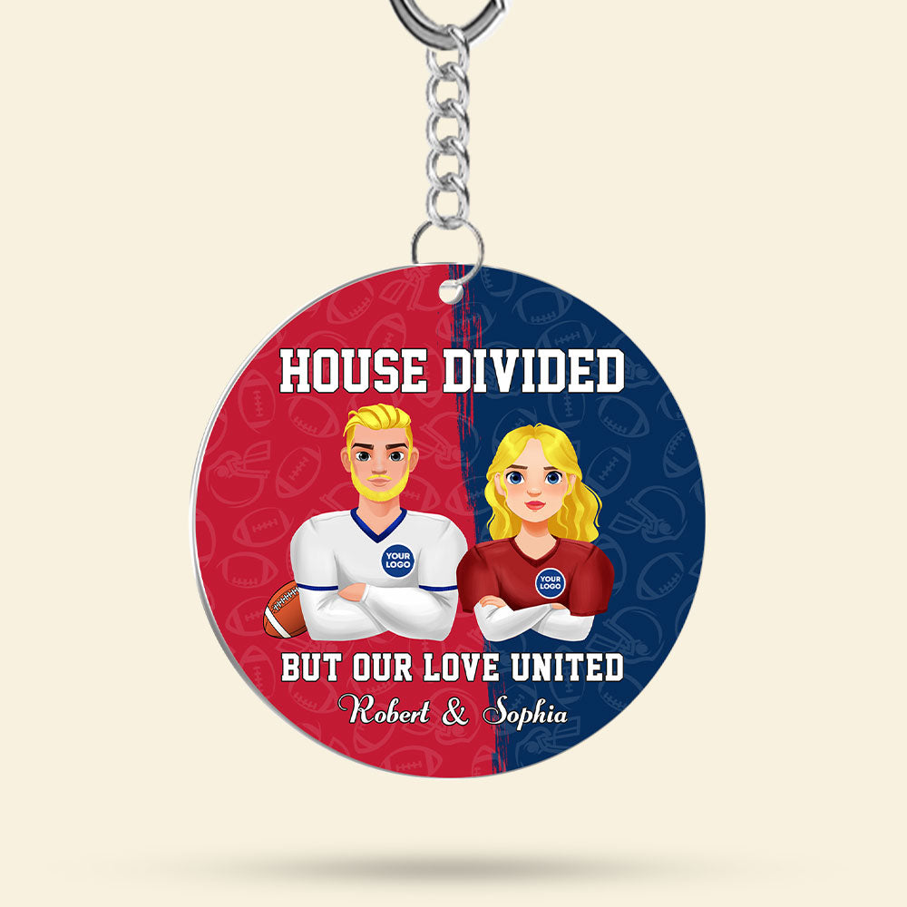 Personalized Gifts For Couple Keychain American Football Couple 02huti230125hg-Homacus