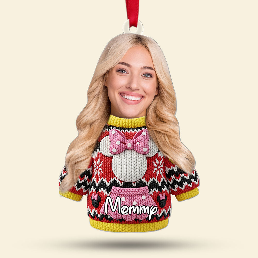 Cute Christmas Sweater Ornament - Custom Photo Gifts For Family 04qhti270825-Homacus