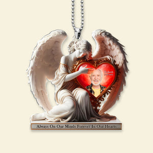 Custom Photo Gifts For Heaven Memorial Car Ornament, On Angels Wings 02tgti040225-Homacus