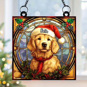 Personalized Christmas Gifts For Dog Lovers Suncatcher Ornament Golden Retriever 04huti090924-Homacus