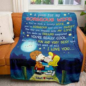 Personalized Gifts For Couples Blanket 03huti220724hg Couple Kissing in Moonlight-Homacus