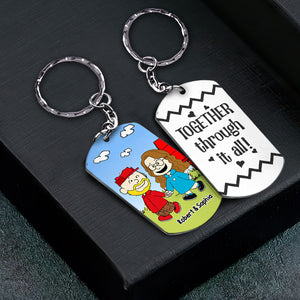 Personalized Gifts For Couple Keychain 05huti040724hh Couple Walking Hand In Hand-Homacus