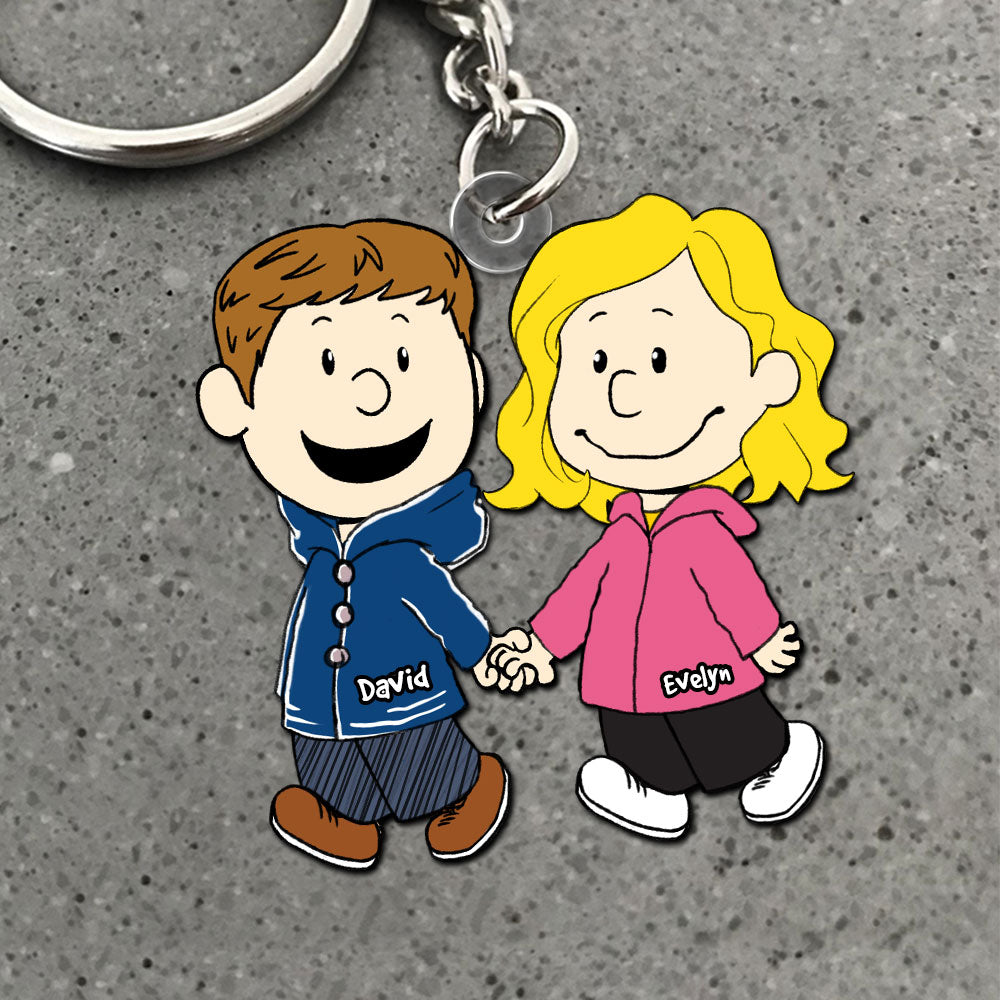 Couple Keychain - Personalized Christmas Gifts For Couple Hand In Hand 061qhhn190124hh-Homacus