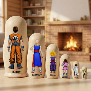 Legend Warrior Dad Nesting Dolls - Personalized Gifts For Dad Wooden Nesting Dolls 041QHHU080426-Homacus