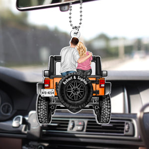 Personalized Car Ornament Gifts For Couple Together Is Our Favorite Place-Homacus