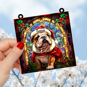 Personalized Christmas Gifts For Dog Lovers Suncatcher Ornament Bulldog 04huti100924-Homacus