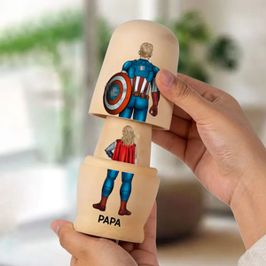Power Family Wooden Nesting Dolls - Personalized Mother's Day Gifts 01qhhu080426-Homacus