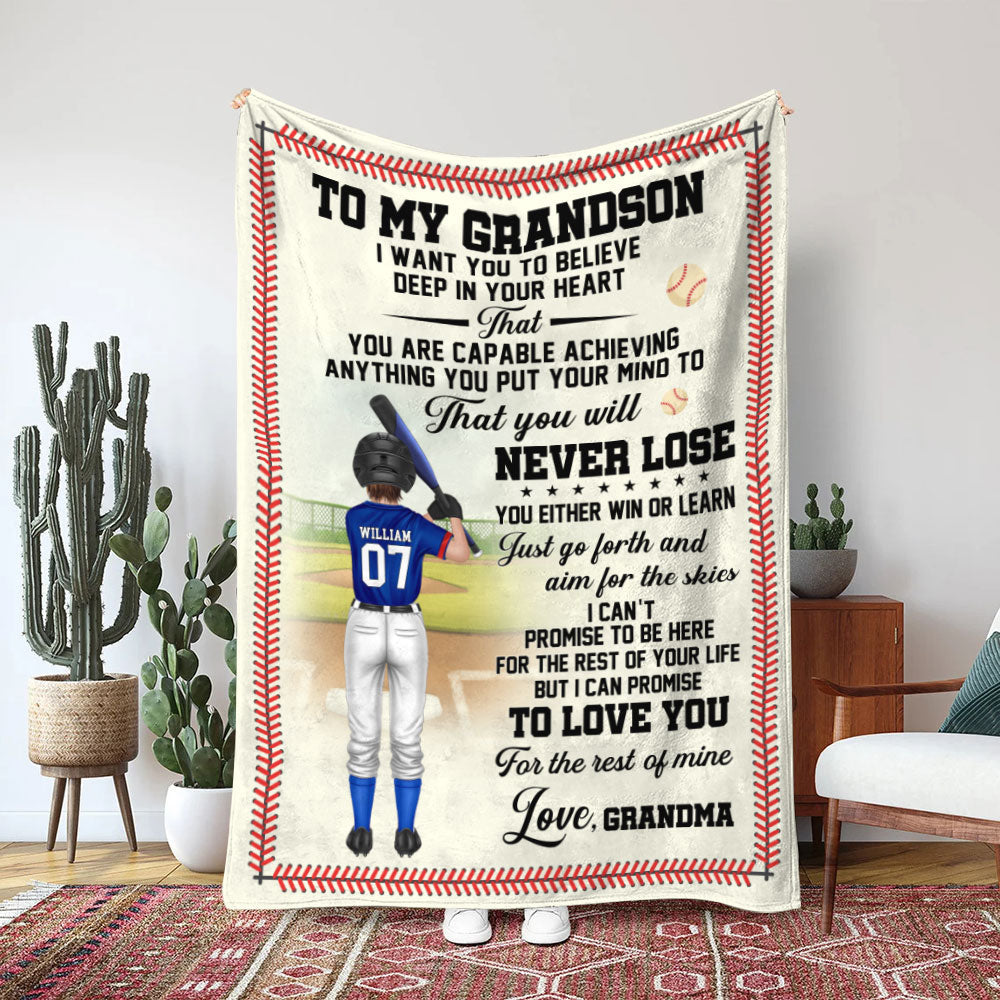 I Want You To Believe Deep In Your Heart, Gift For Baseball Lover, Personalized Blanket, Family Baseball Blanket-Homacus