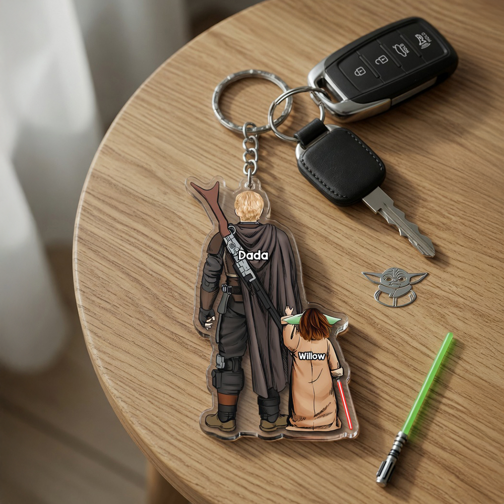 Space Warrior Dad Keychain - Personalized Gifts For Dad 02qhhu080526-Homacus