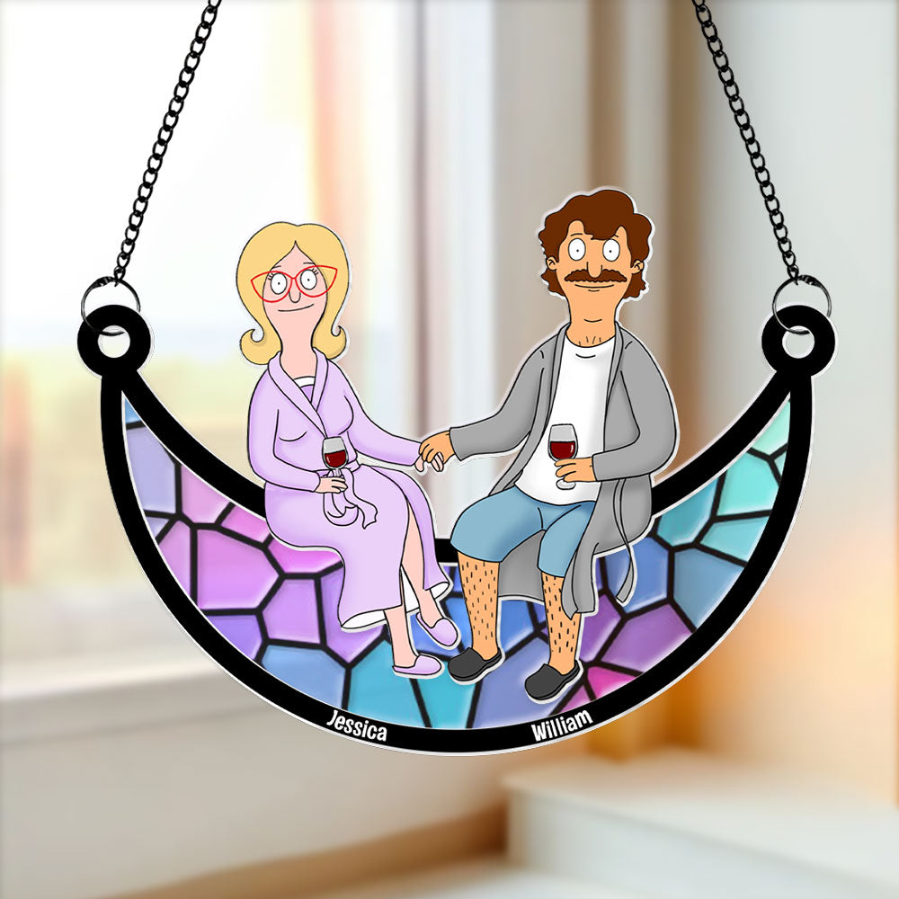 Personalized Gifts For Couple Window Hanging Suncatcher Ornament 02OHTI100225PA-Homacus