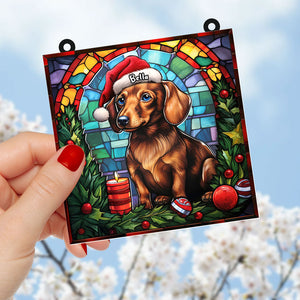 Personalized Christmas Gifts For Dog Lovers Suncatcher Ornament Dachshund 01huti100924-Homacus