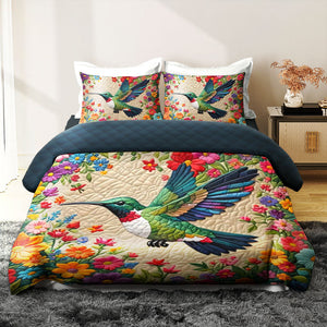 Gifts For Hummingbird Lover Quilt Bed Set 05huti180125-Homacus