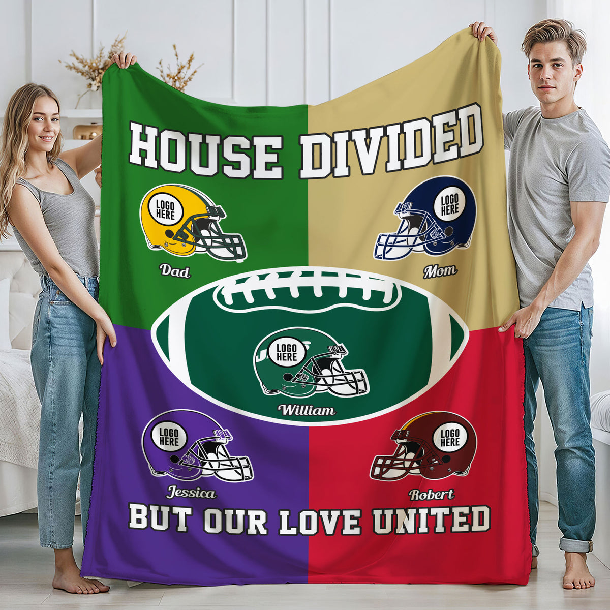 House Divided - American Football Banket - Personalized Gifts For Family-Homacus