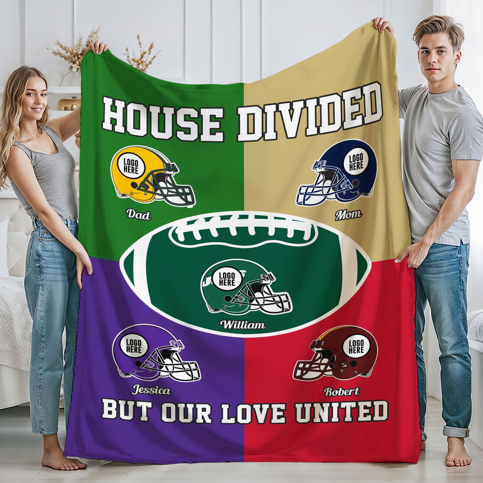 House Divided - American Football Banket - Personalized Gifts For Family-Homacus