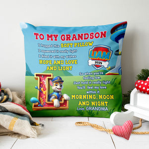 Personalized Gifts For Grandkid Pillow Cute Police Dog 05XQTI011124-Homacus