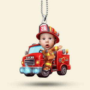 Custom Photo Gifts For Kids Car Ornament - Firefighter & Police Themes 02ohti091224-Homacus