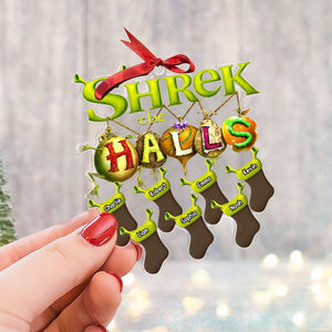 Personalized Gift For Family Ornament, Green Stocking 03QHTI081124-Homacus