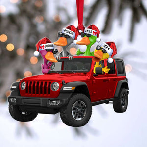 Personalized Gifts For Off-road Lovers, Fun Family Duck Christmas Ornament-Homacus