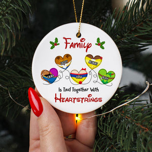 Personalized Gifts For Family Ornament, Tied Together With Heartstrings 01qhti261024-Homacus