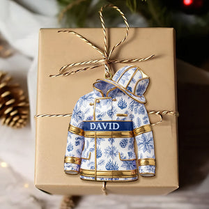 Toile de Jouy Firefighter Ornament - Personalized Gifts For Firefighter 02pgti101025-Homacus