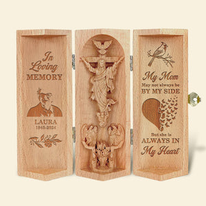 Custom Photo Gifts For Heaven Mom Openable Wooden Cylinder Sculpture 06xqti311224-Homacus