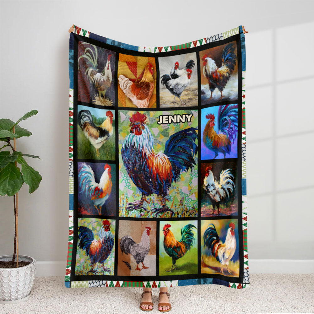 Personalized Gifts For Chicken Lover Blanket, Rooster Art 04qhti261224-Homacus