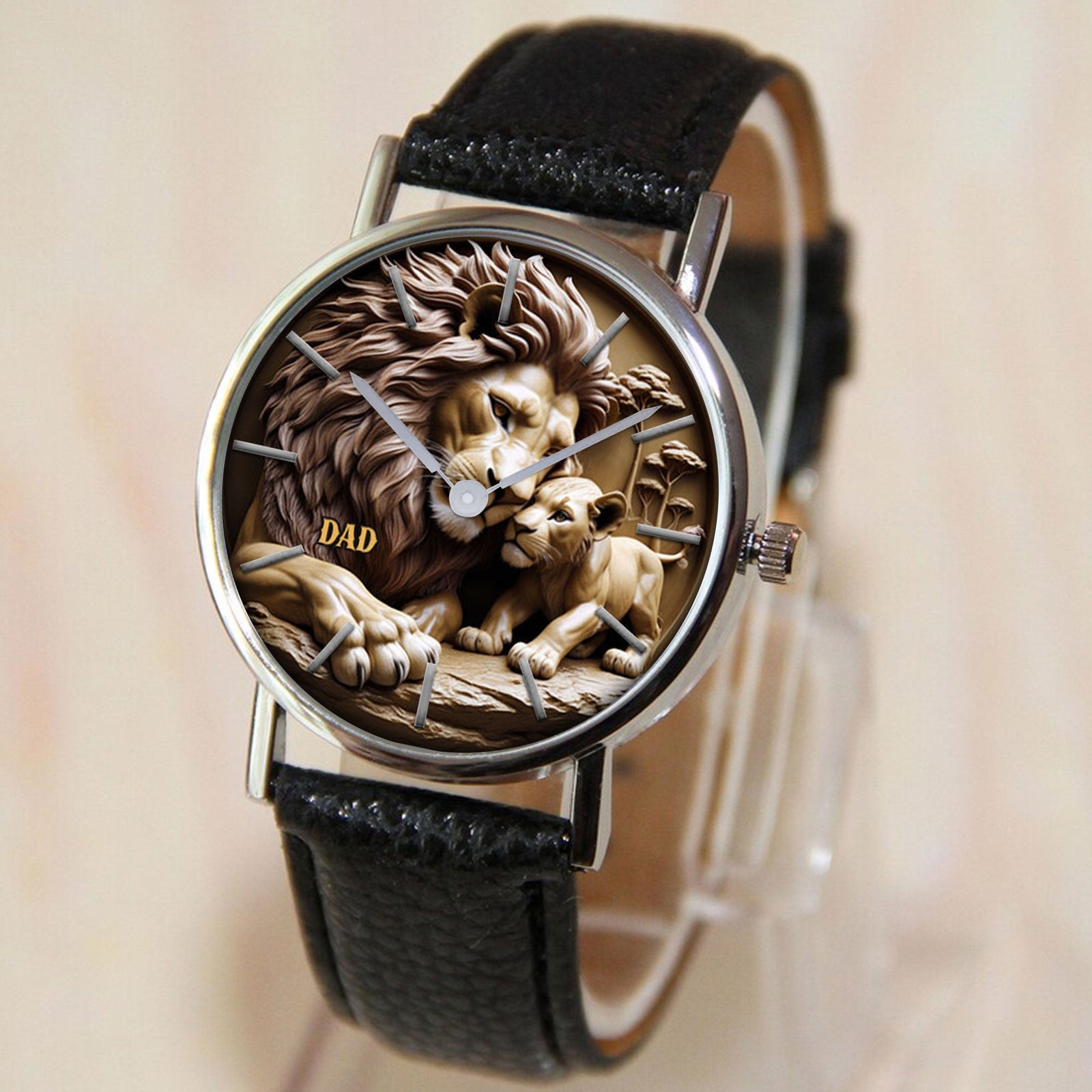 Lion Dad Watch - Personalized Gifts For Dad 02nati280425-Homacus