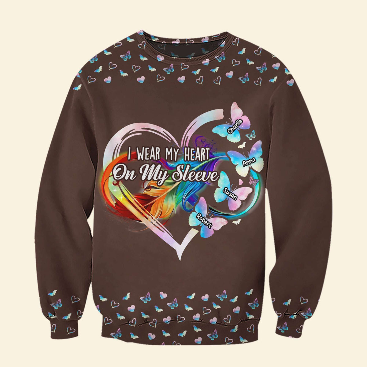 Personalized Gifts For Mom 3D Shirt Butterfly Kids Heart 03ACTI050325-Homacus