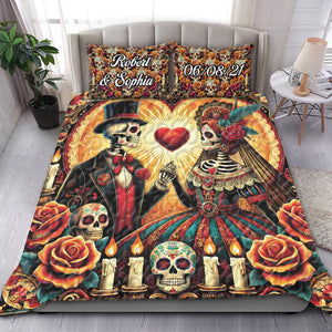 Personalized Gifts For Skull Couple Quilt Bedding Set Special Line 11xqti070125-Homacus