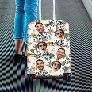 Personalized Gifts For Couple Luggage Cover Custom Face Hawaiian Tropical Summer 03XQTI160724-Homacus