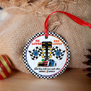 Personalized Gifts For Couple Christmas Ornament 01huti061023 Racing Fans-Homacus