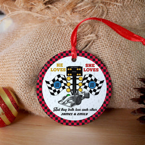 Personalized Gifts For Couple Christmas Ornament 02huti061023 Racing Fans-Homacus