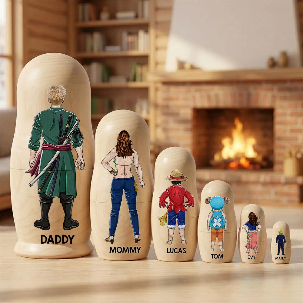 Adventure Family Wooden Nesting Dolls - Personalized Gifts For Mother's Day 02qhhu080426-Homacus