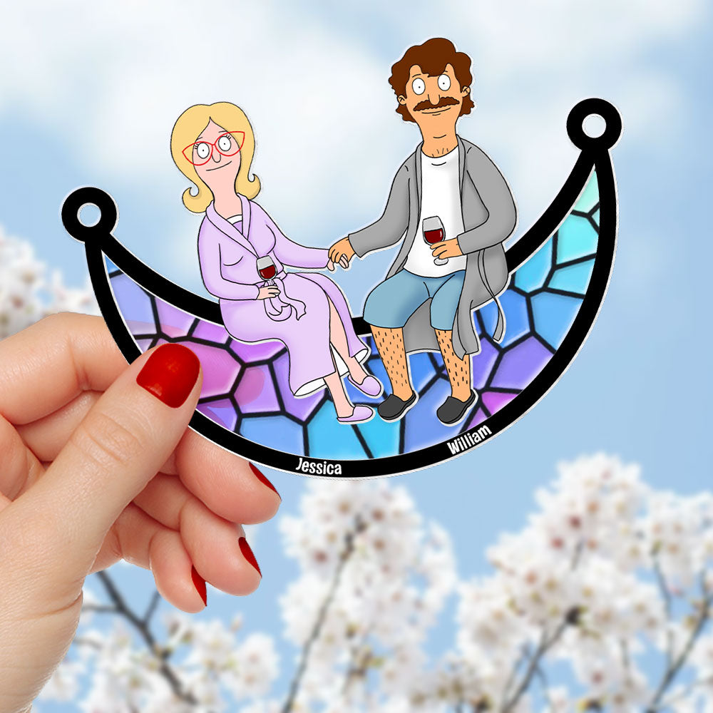 Personalized Gifts For Couple Window Hanging Suncatcher Ornament 02OHTI100225PA-Homacus