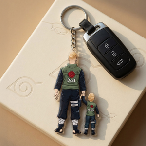 Warrior Father & Mini Ninja Keychain - Personalized Gifts For Dad 01qhhu080526-Homacus