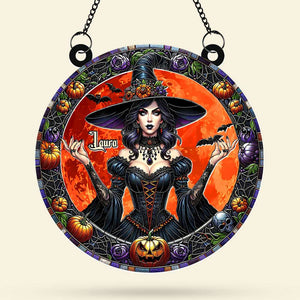 Personalized Round Shaped Home Decor Witch Sun Catcher 01HUTI210824 3D Halloween Wicked Witch-Homacus