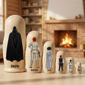 Space Theme Family Nesting Doll - Personalized Gifts For Family Wooden Nesting Dolls 031QHHU080426HHHG-Homacus