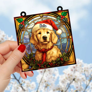 Personalized Christmas Gifts For Dog Lovers Suncatcher Ornament Golden Retriever 04huti090924-Homacus