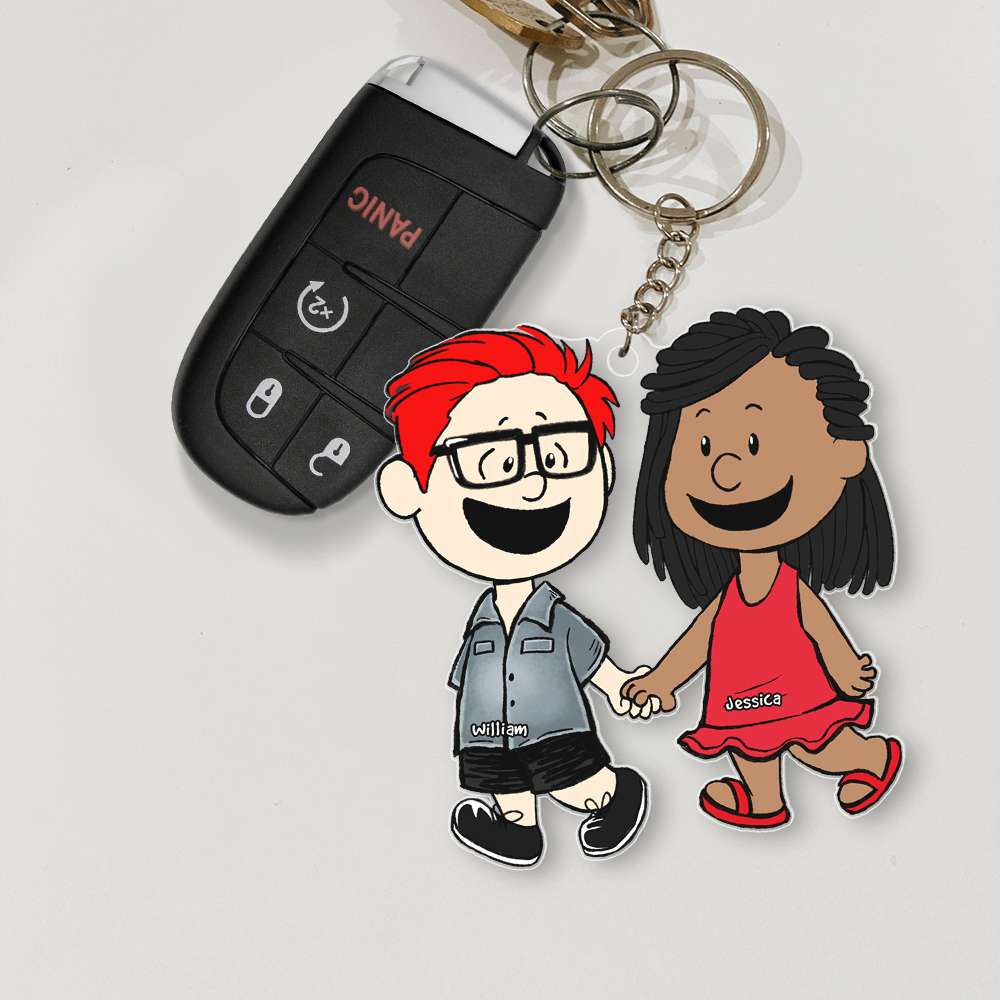 Personalized Couple Keychain - Couple Hand In Hand