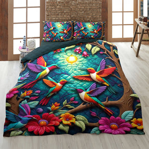 Gifts For Hummingbird Lover Quilt Bed Set 05huti180125-Homacus